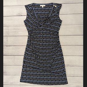 Chaus Blue and Black Pattern Dress S